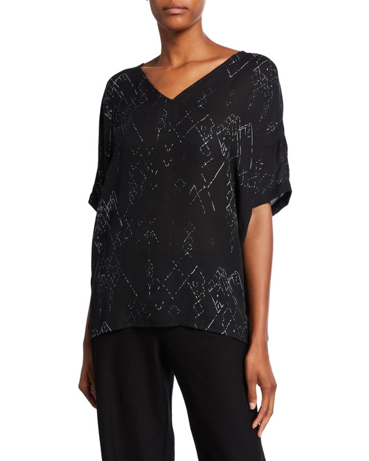 Marrakech Printed V-neck Short-sleeve Top