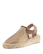 Daxia Metallic Flat Espadrille, Bronze
