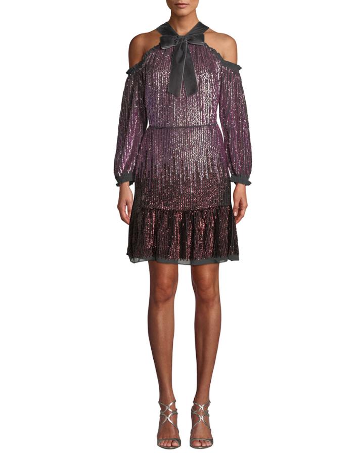 Kaleidoscope Sequin Cold-shoulder