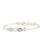 Stella Sterling Silver 10-doublet Bangle In Mother-of-pearl & Diamonds
