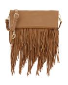 Andrew Fold-over Fringe Clutch Bag, Camel