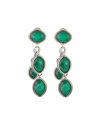 Malachite Doublet Multi-drop Earrings