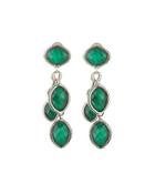 Malachite Doublet Multi-drop Earrings