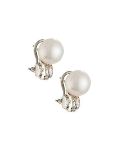 18k 10.5mm Freshwater Pearl & Diamond