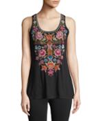 Anaya Embroidered-front Tank