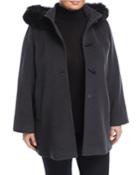 Toggle Coat With Detachable Fur-trim Hood,