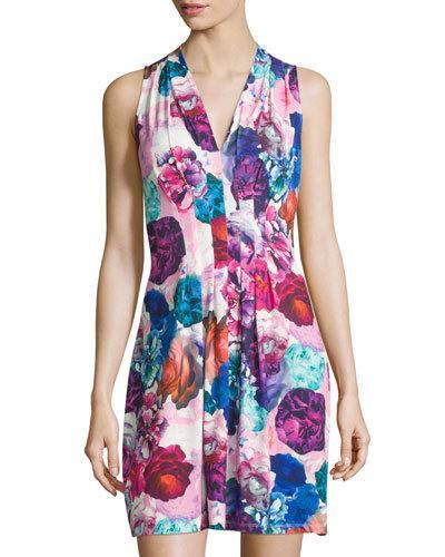Tinka Floral Sleeveless V-neck Dress, Prism Garden