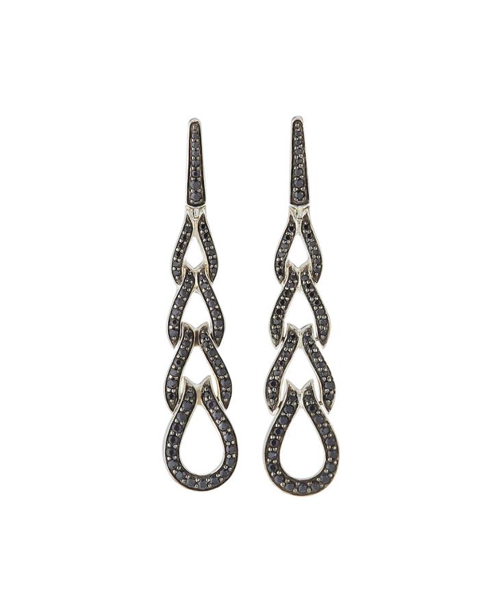 Classic Chain 4-loop Earrings With Black