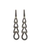 Classic Chain 4-loop Earrings With Black