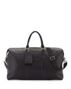 Large Faux-leather Weekender Bag, Black Pattern