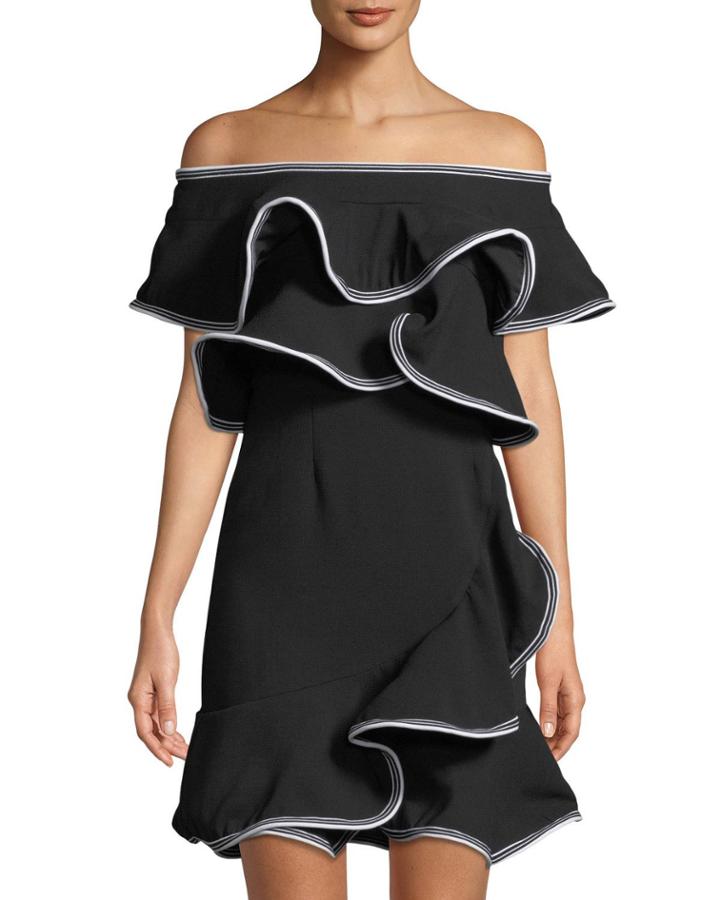 Off-the-shoulder Flounce Dress