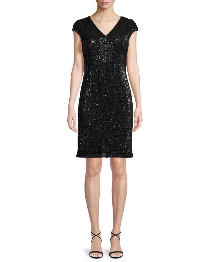 Cap-sleeve Pleated Embellished Tulle Cocktail Dress
