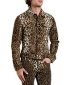 Men's Leopard-print Jean Jacket