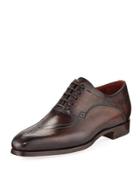 Francisco Stitched Leather Oxford, Brown