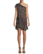 Ballard Printed Ruffle One-shoulder