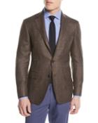 Windowpane Wool-blend Two-button Jacket