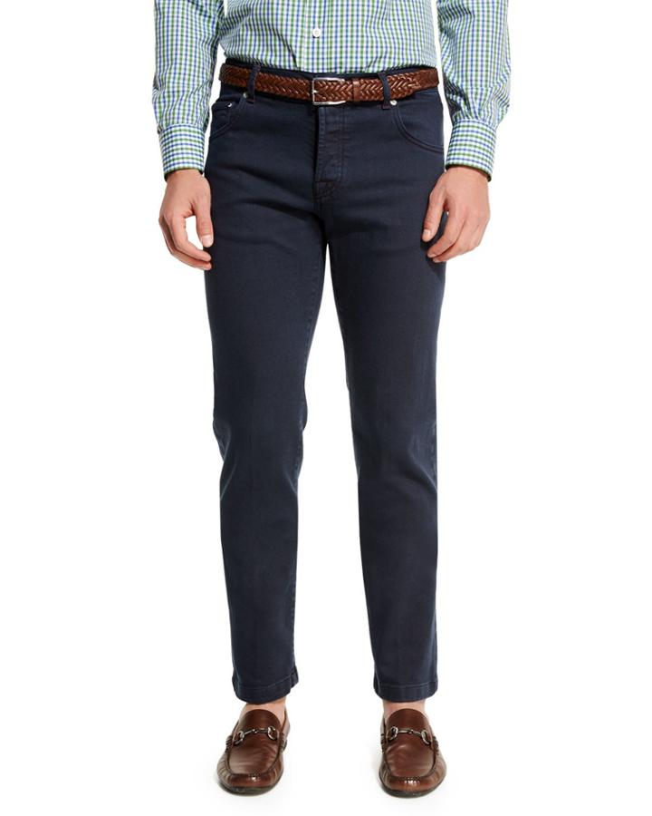 Twill Five-pocket Jeans, Navy