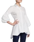 Puff-sleeve Cotton Poplin