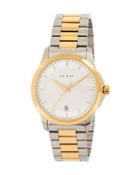 38mm G-timeless Round Two-tone Bracelet Watch, Yellow Golden