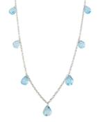 One-of-a-kind Extra-long Briolette Necklace, Blue Topaz