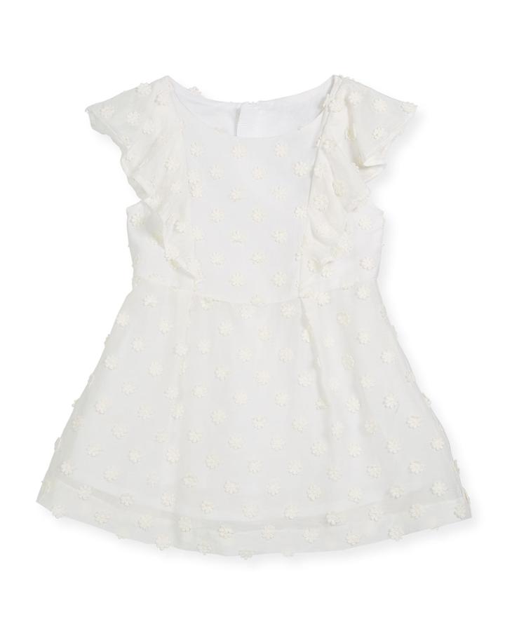 Daisy-embroidery Ruffle Dress,