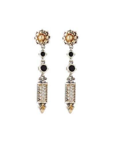 Asteri Etched Onyx & Diamond Dangle Earrings