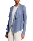 Plus Size Drape-font Organic Linen/cotton Cardigan