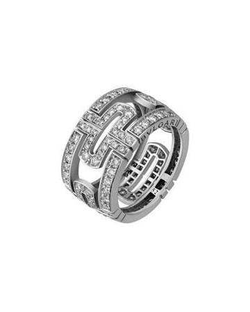 Parentesi 18k Pave Diamond Band Ring, 1.46 Tcw,