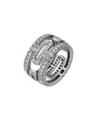 Parentesi 18k Pave Diamond Band Ring, 1.46 Tcw,