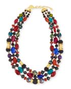 Three-strand Mixed Bead Necklace