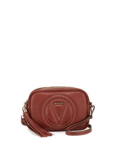 Mia Leather Tassel Crossbody Bag, Bread