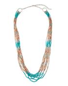 Layered Multi-strand Beaded Necklace, Turquoise/multi