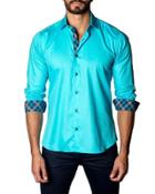 Striped Sport Shirt, Turquoise