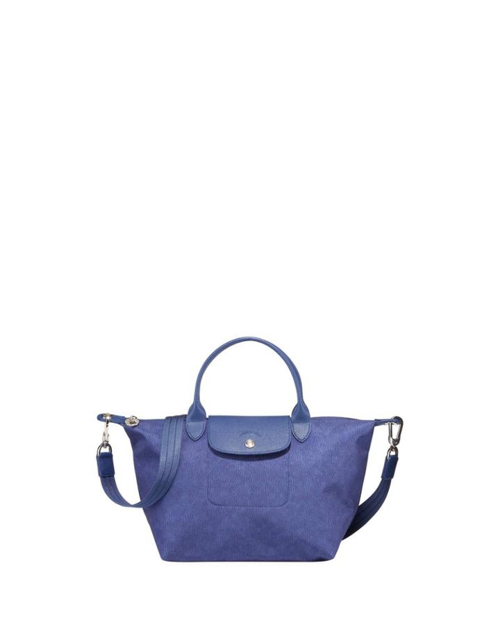 Le Pliage Neo Small Denim-print Top-handle Bag