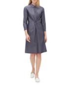 Federica 3/4-sleeve Button-front Avalon-striped A-line Dress