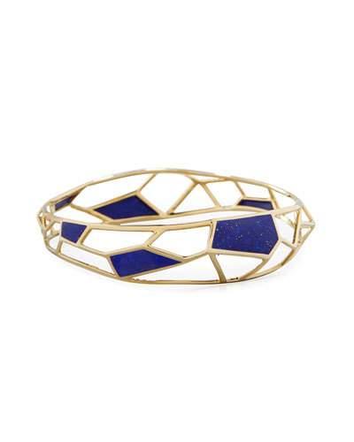 18k Polished Rock Candy&reg; Deco Lapis Bangle Bracelet