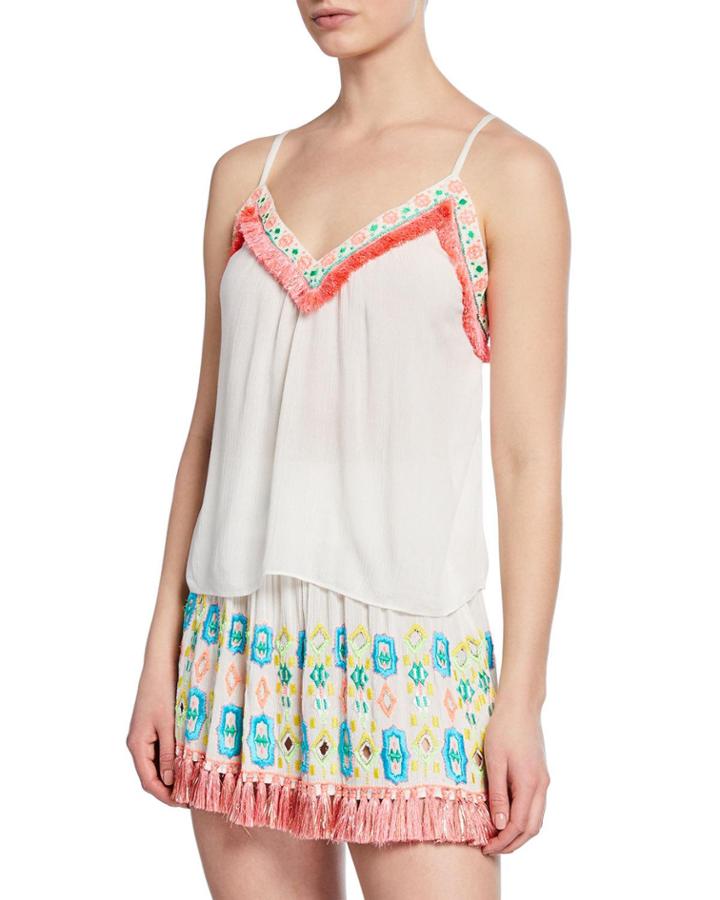 Madge Embroidered Fringe Tank