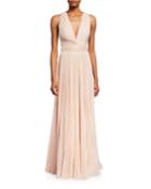 Marylin Plisse Sleeveless Gown