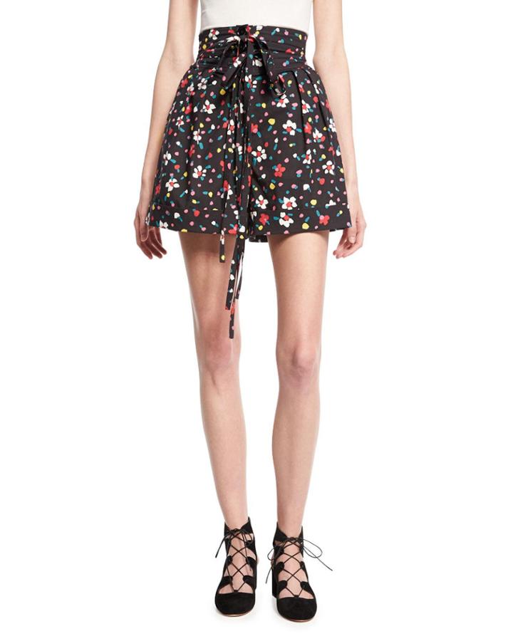 High-waist Painted Flower