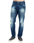 Men's Geno Distressed Straight-leg Jeans