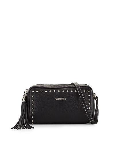 Mila Studded Leather Tassel Crossbody Bag