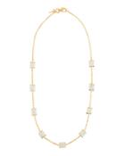 Long Rosary Cube Necklace, White