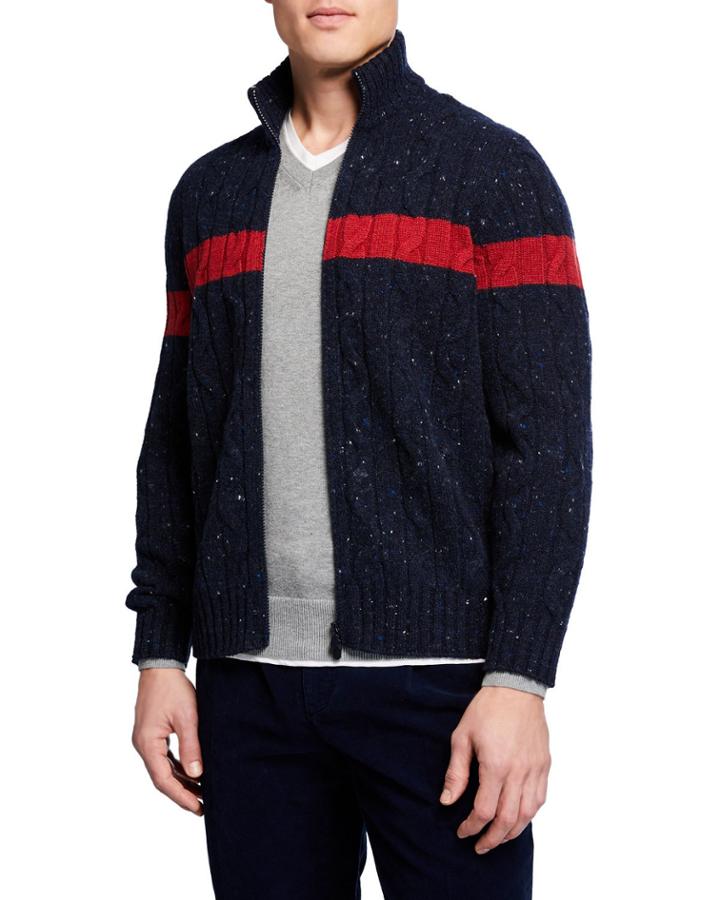 Men's Donegal Wool-blend Zip