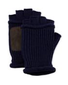 Men's Mixed Ribbed Fingerless Knit Gloves