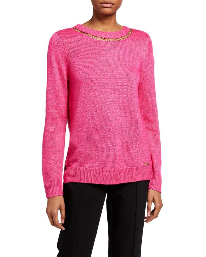 Long-sleeve Chain Neck