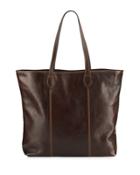 Slim Large Leather Tote Bag, Tmoro