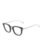 Square Matte Acetate & Metal Optical Frames, Black