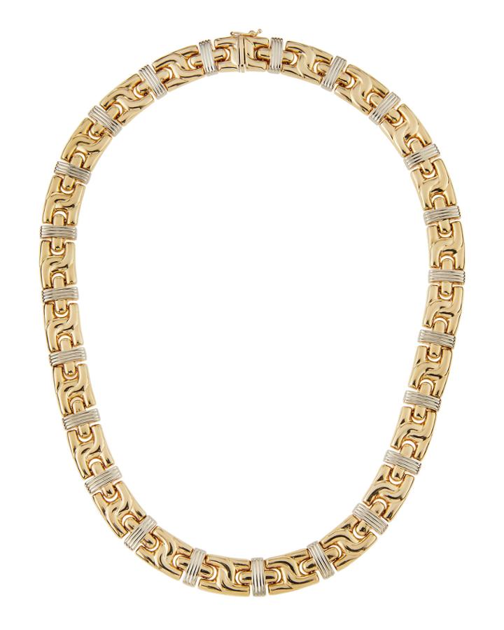 Lc Estate Jewelry Collection Estate Two-tone 14k Link Collar Necklace, Women's, Gold