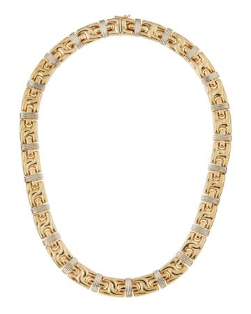 Lc Estate Jewelry Collection Estate Two-tone 14k Link Collar Necklace, Women's, Gold