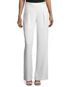 Pleated-front Wide-leg Trousers, Bone